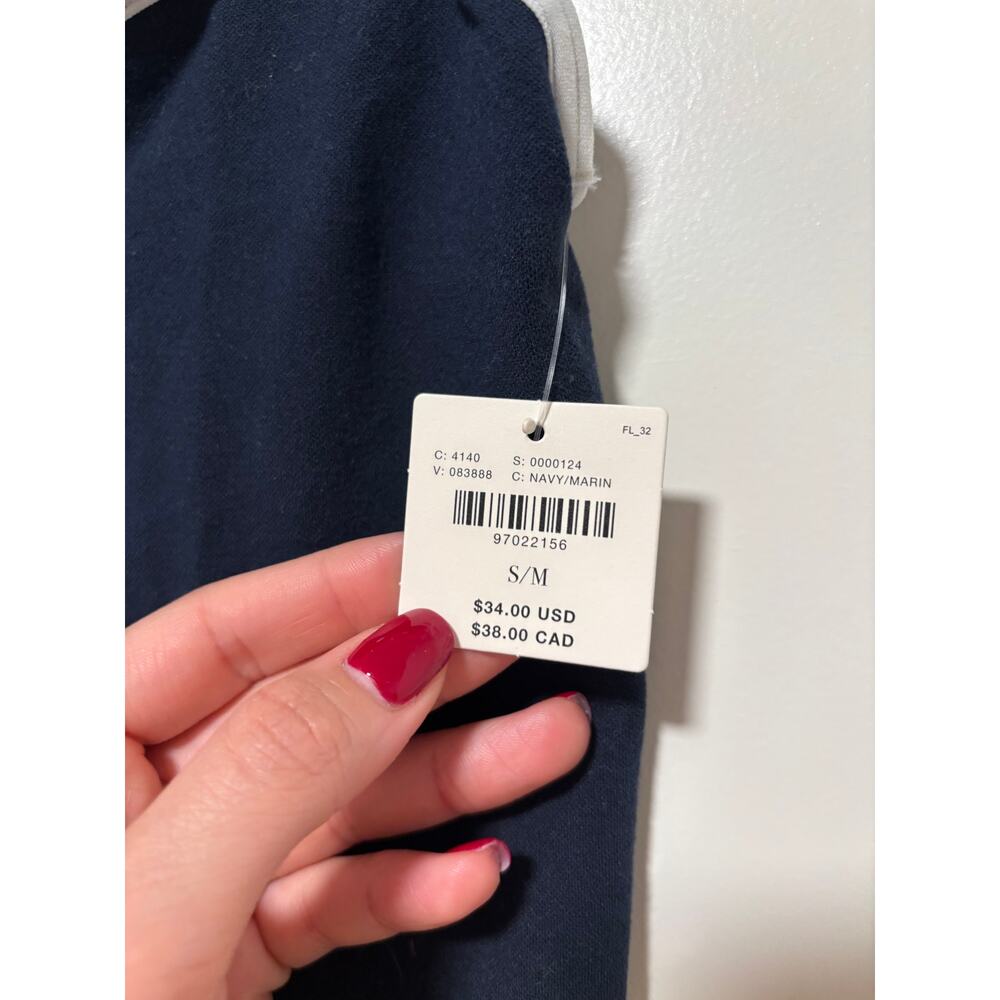 Anthropologie Navy Blue Crop Tank Top S/M - Picture 6 of 8